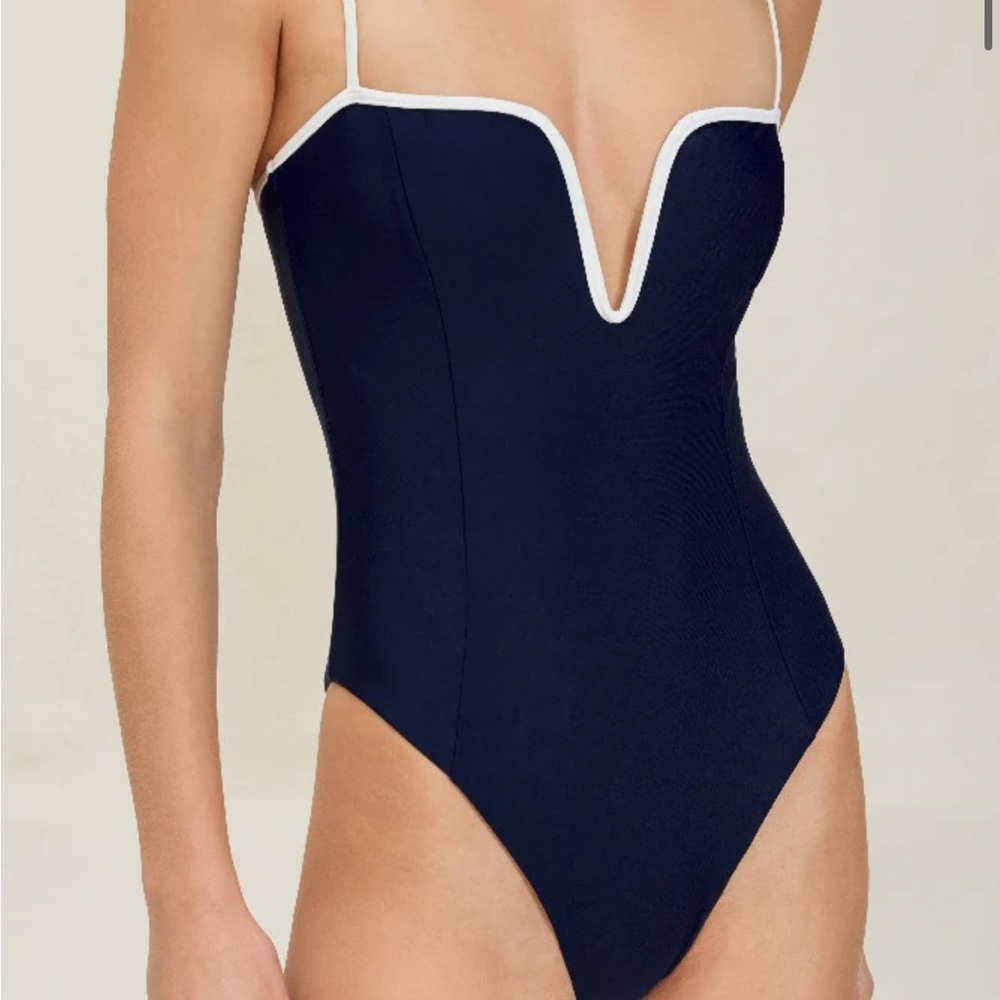 Elegant Navy One-Piece Swimsuit - Picture 2 of 4